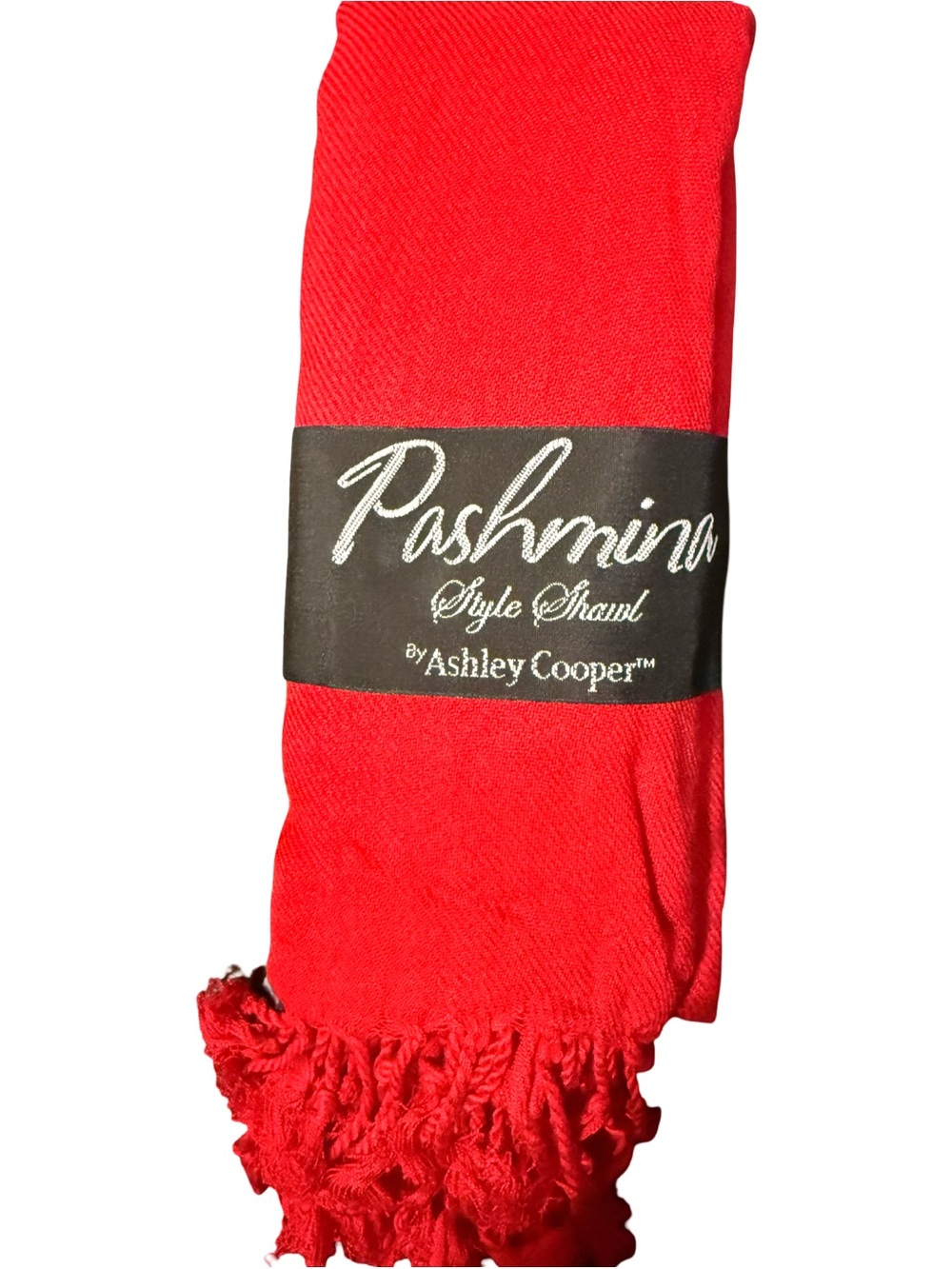 Ashley Cooper Red Fringed Pashmina Scarf